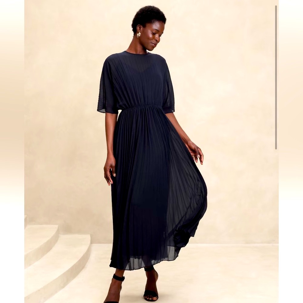 Banana Republic Factory CHIFFON PLEATED MAXI DRESS